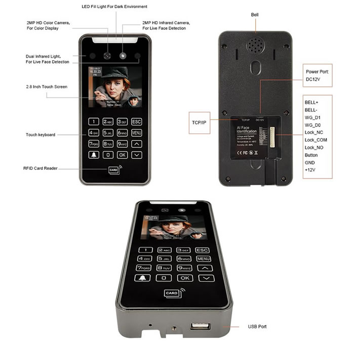 Access Control AI20 Dynamic Facial Recognition System Terminal